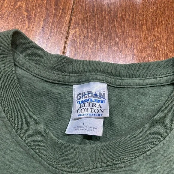 Gildan DARE Drug Program Georgia Sheriff Office Dog Tag Army Green Tee Large - Picture 7 of 7